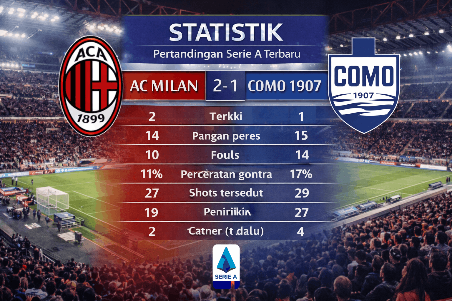 statistik ac milan vs como 1907
