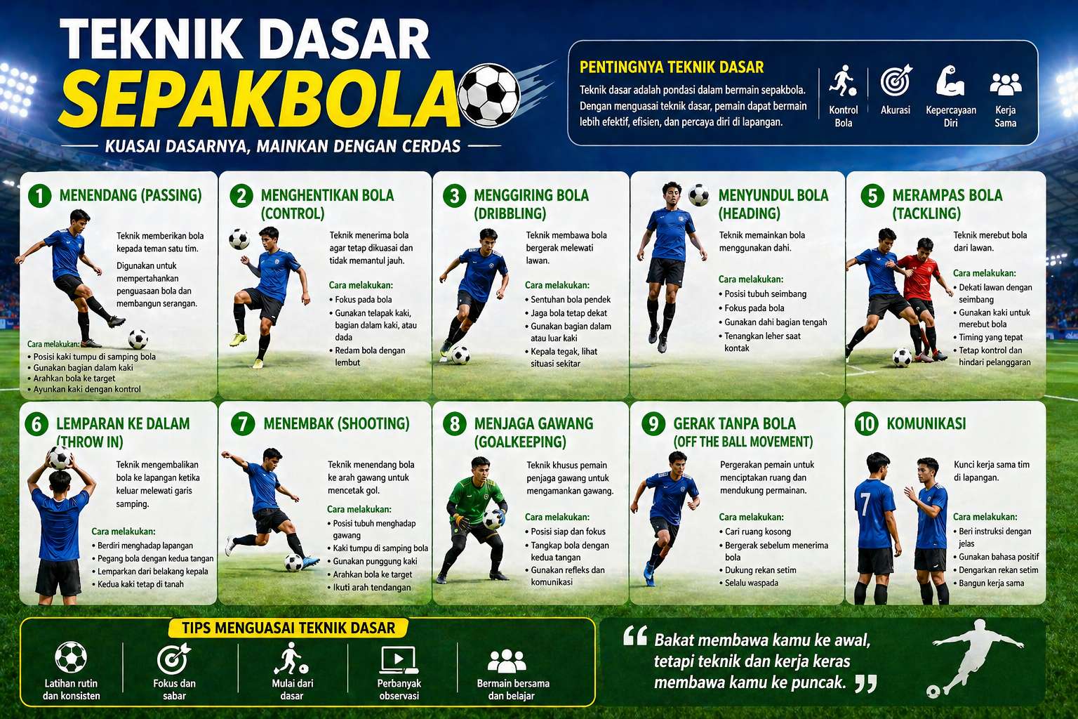 Teknik Dasar Sepakbola Dan Penjelasannya