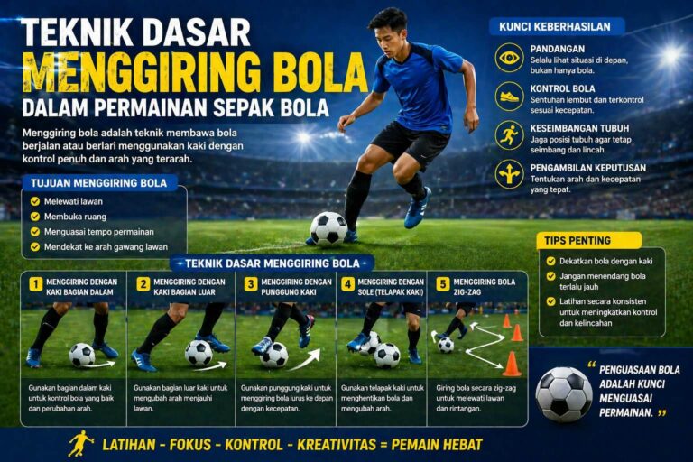 Teknik Dasar Menggiring Bola Dalam Permainan Sepak Bola