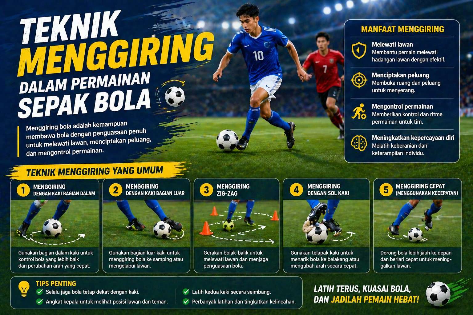 Teknik Menggiring Dalam Permainan Sepak Bola