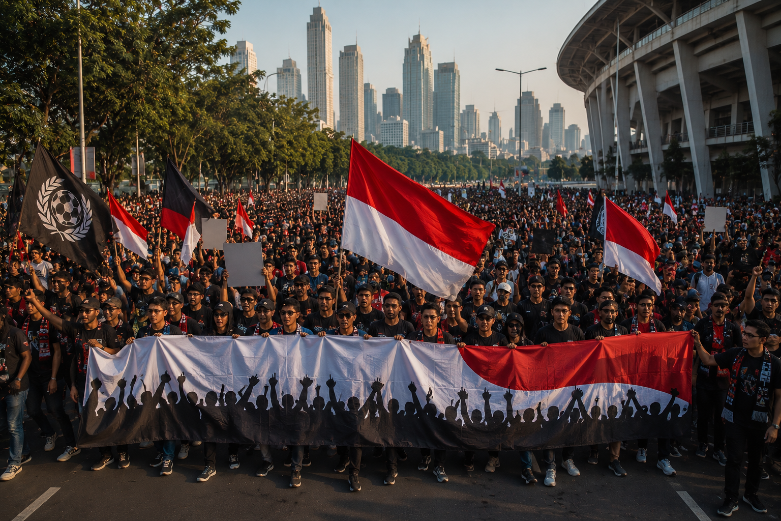 Aksi Damai Suporter Bola Indonesia