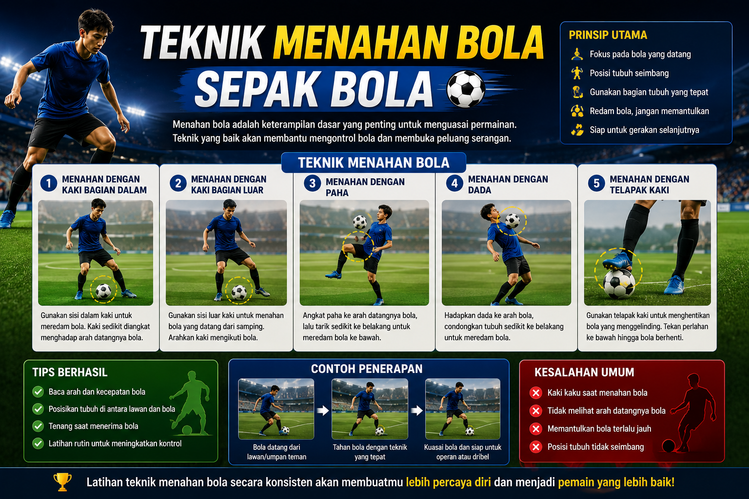 Teknik Menahan Bola Sepak Bola