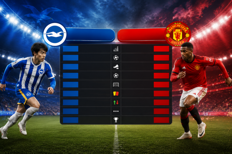 Klasemen Brighton Vs Man Utd