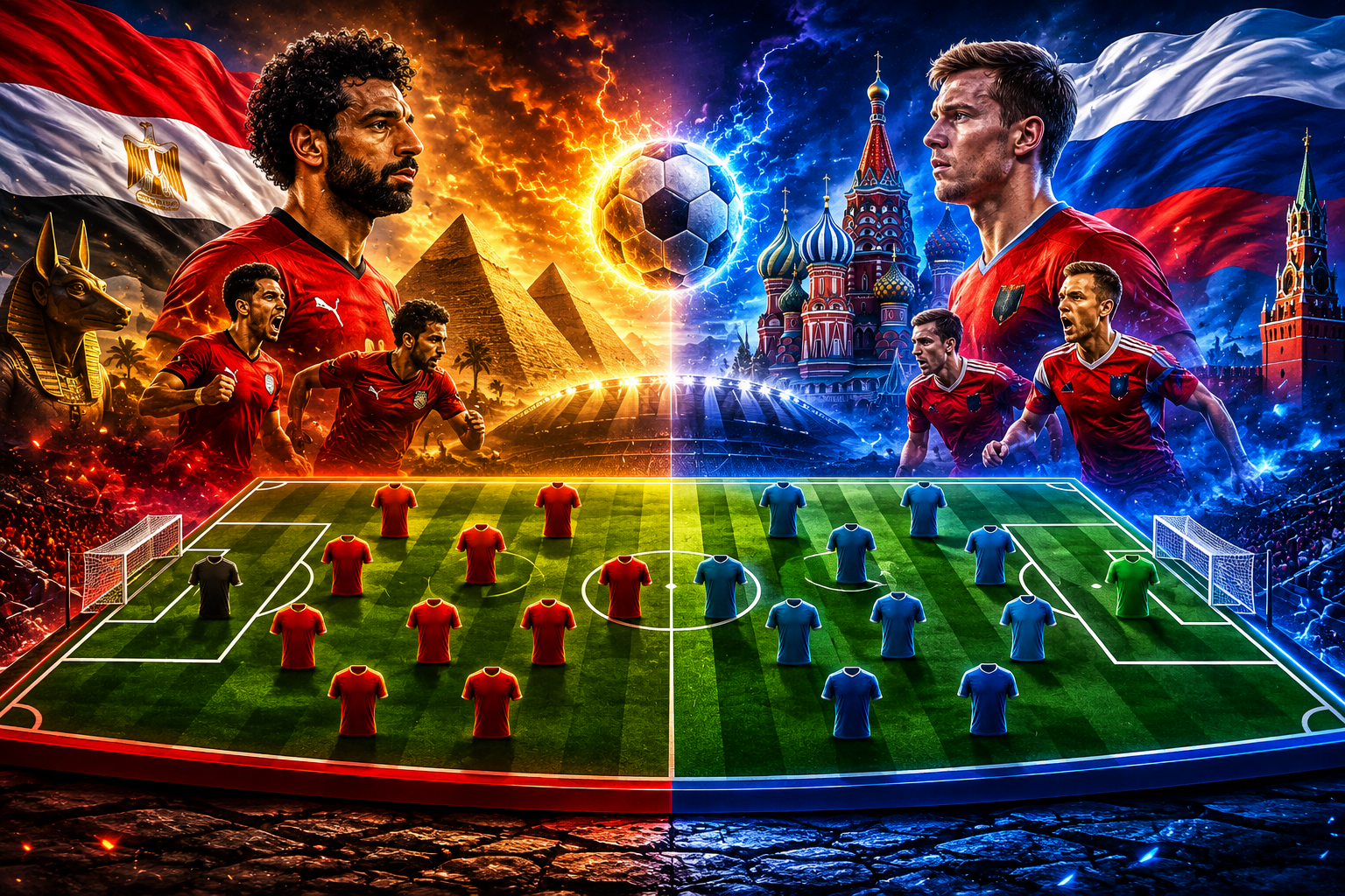 Prediksi dan Susunan Pemain Egypt vs Russia