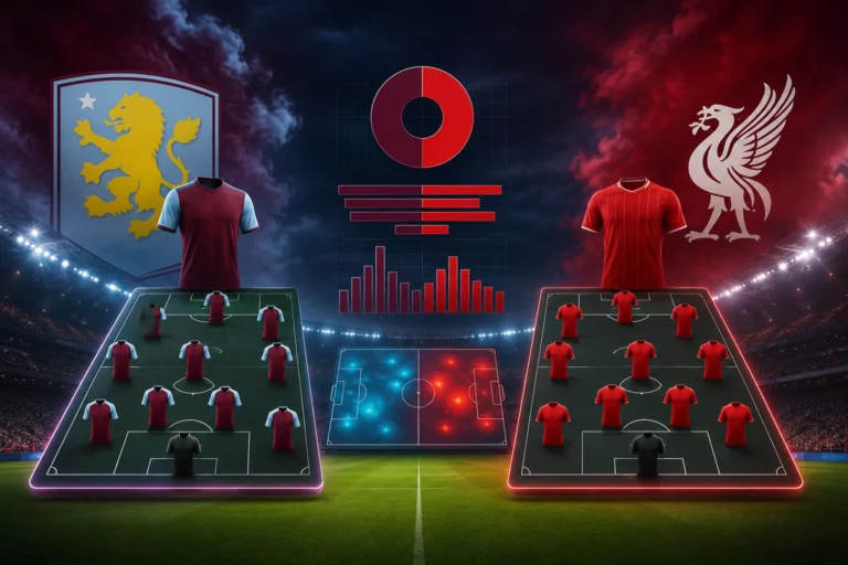 Statistik dan Susunan Pemain Aston Villa vs Liverpool