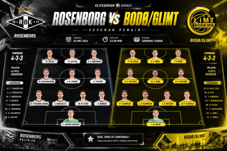 Susunan Pemain Pertandingan Rosenborg vs Bodo