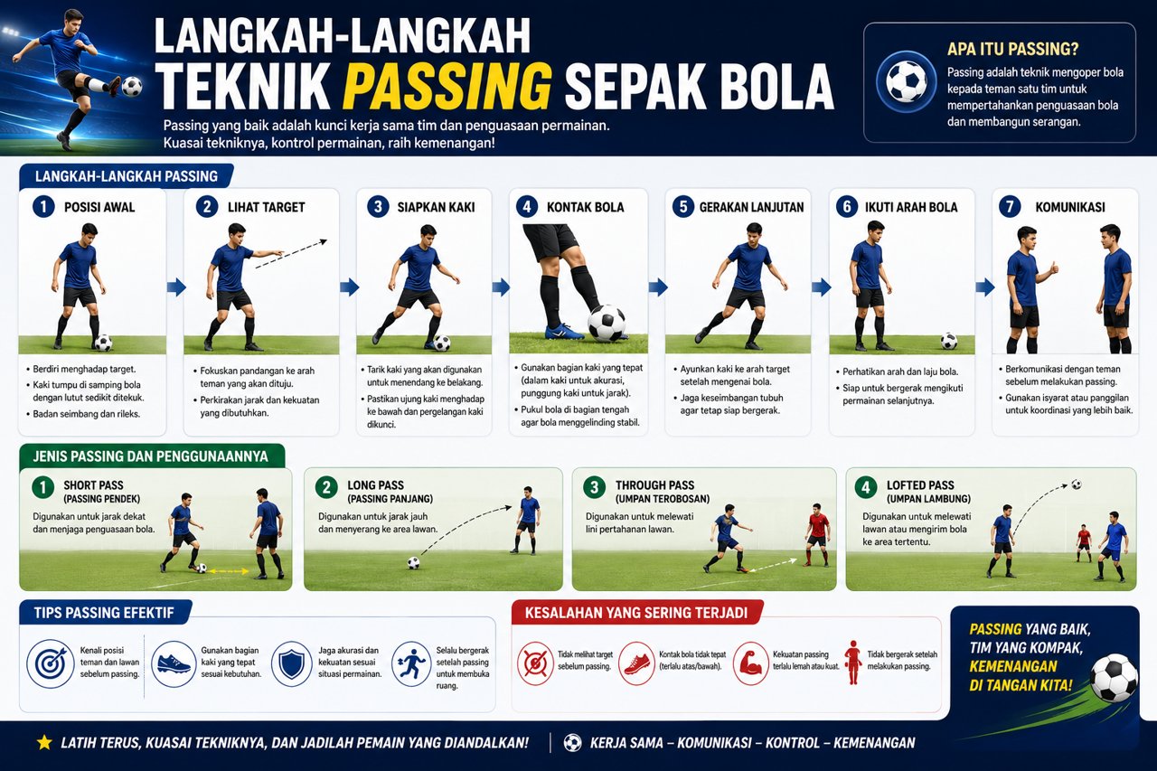 Langka-Langkah Teknik Passing Sepak Bola