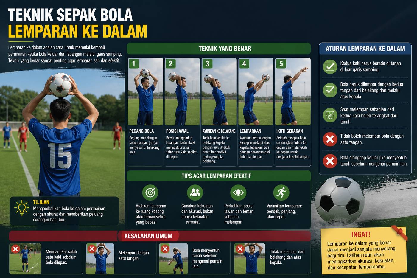Teknik Sepak Bola Lemparan Ke Dalam