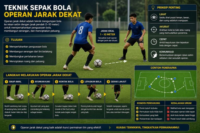 Teknik Sepak Bola Operan Jarak Dekat