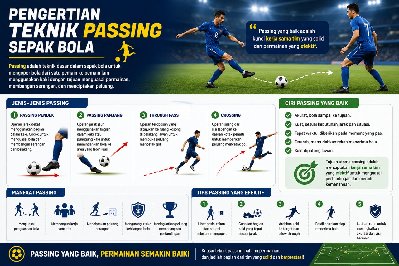 Pengertian Teknik Passing Sepak Bola