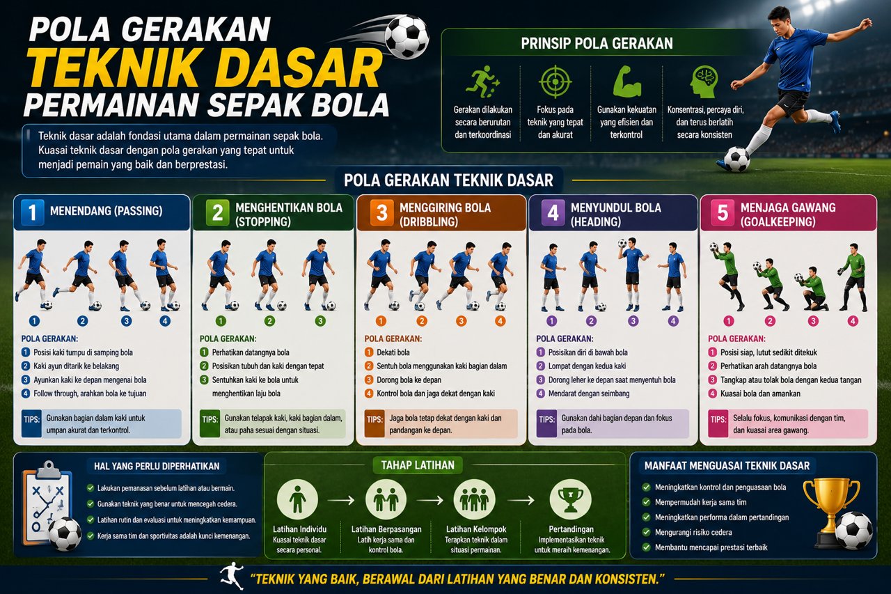 Pola Gerakan Teknik Dasar Permainan Sepak Bola