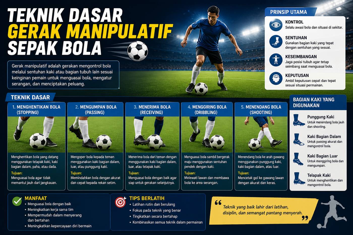 Teknik Dasar Gerak Manipulatif Sepak Bola