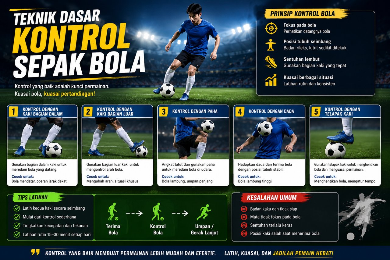 Teknik Dasar Kontrol Sepak Bola