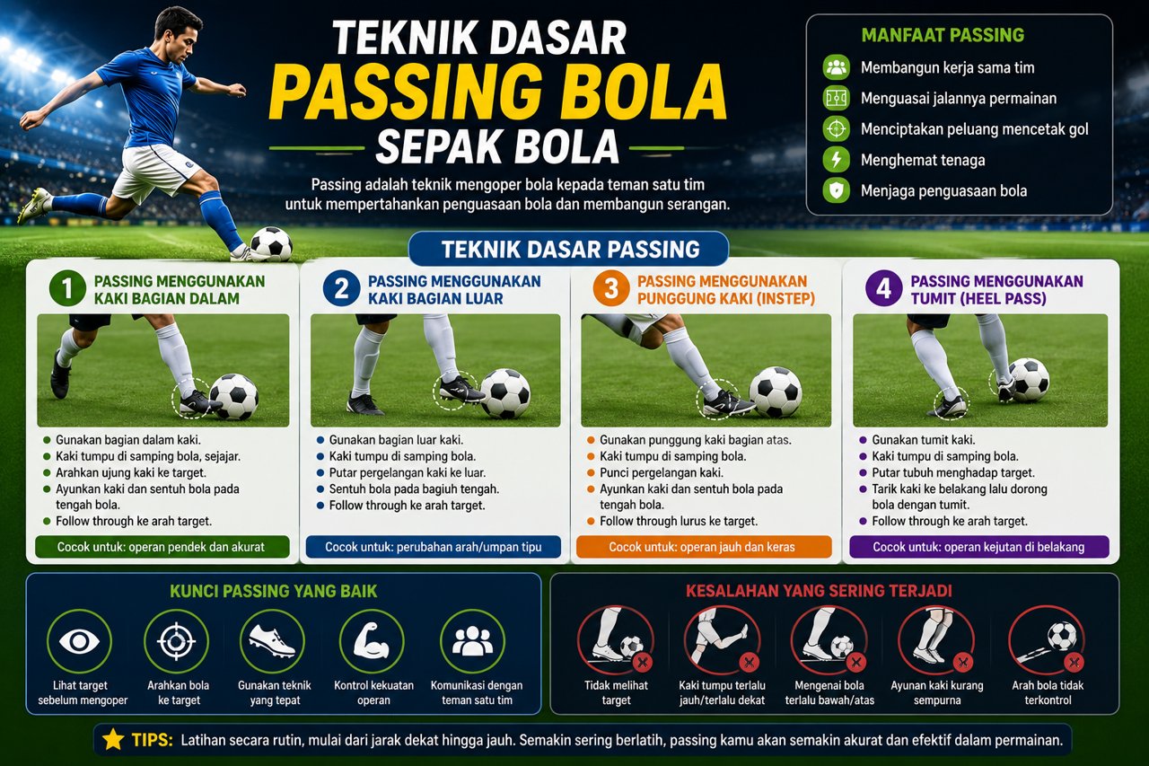 Teknik Dasar Passing Bola Sepak Bola