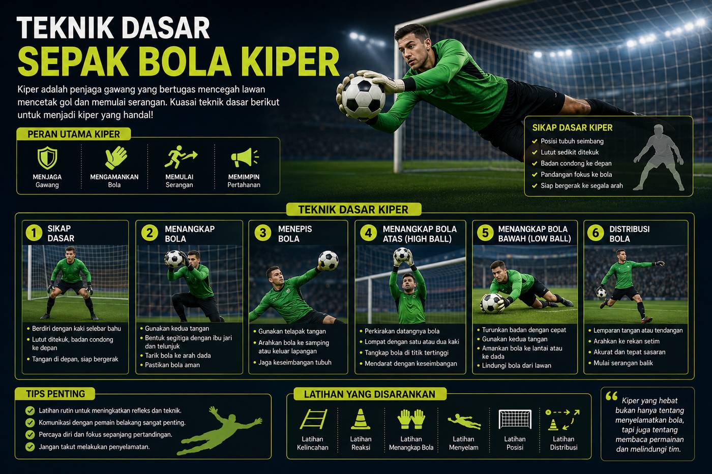 Teknik Dasar Sepak Bola Kiper