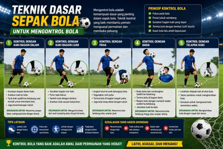 Teknik Dasar Sepak Bola Untuk Mengontrol Bola