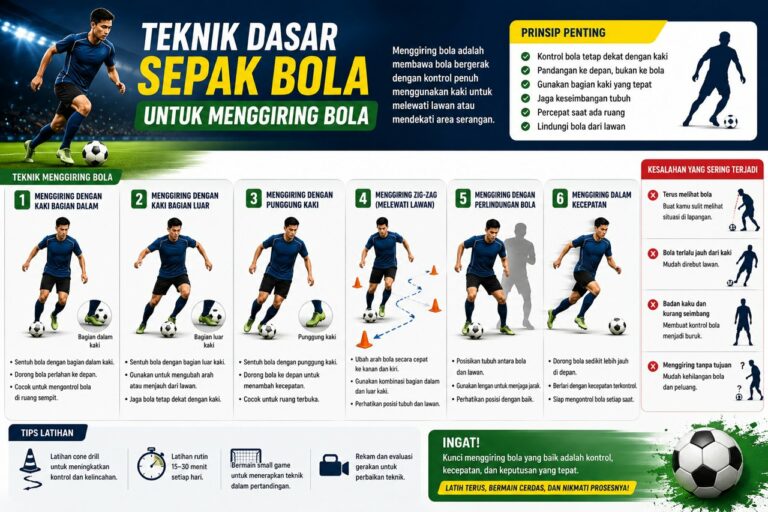 Teknik Dasar Sepak Bola Untuk Menggiring Bola