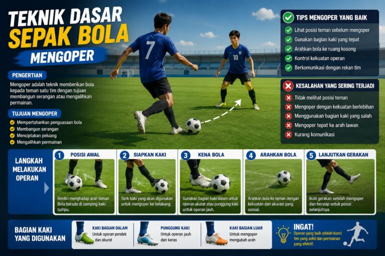 Teknik Dasar Sepak Bola Mengoper