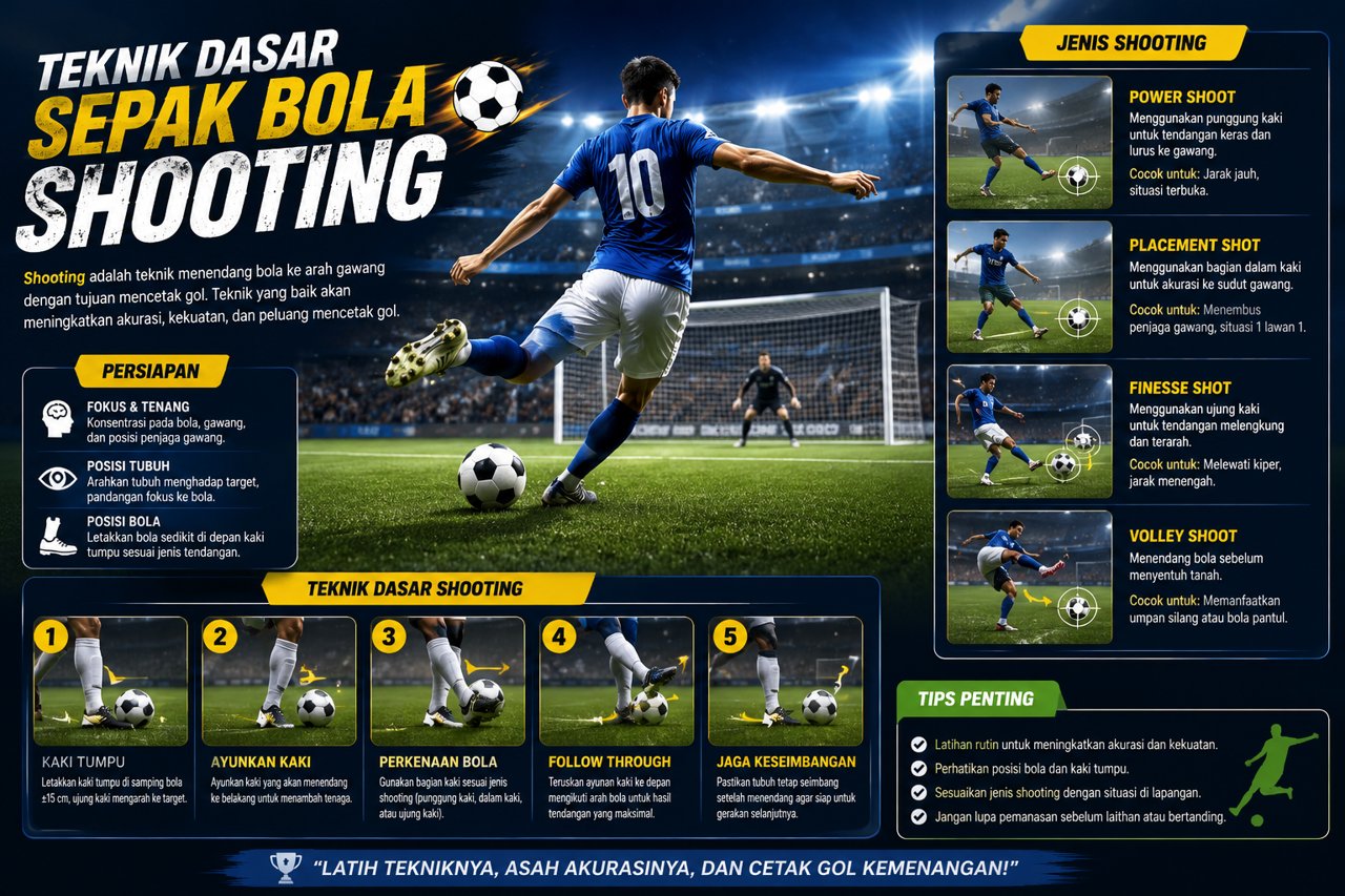 Teknik Dasar Sepak Bola Shooting