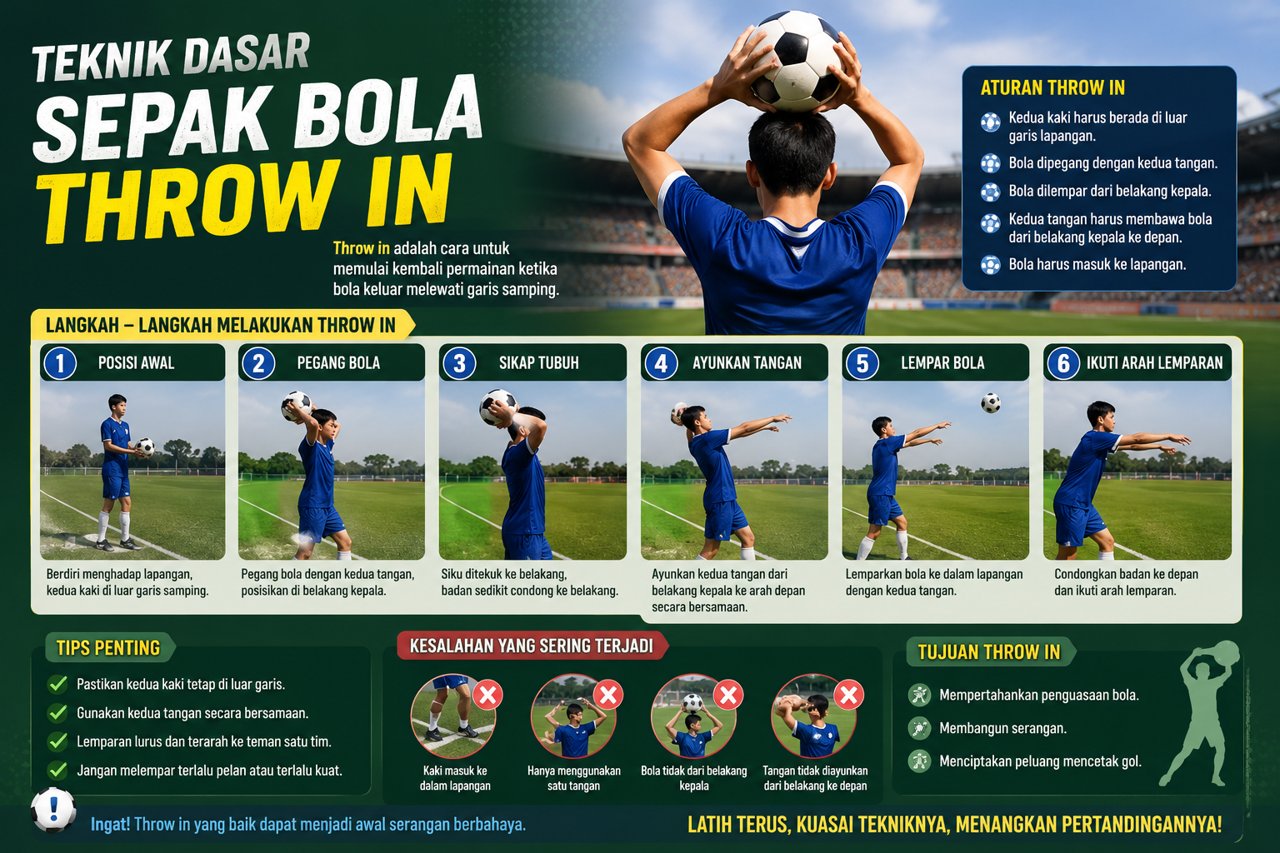 Teknik Dasar Sepak Bola Throw In