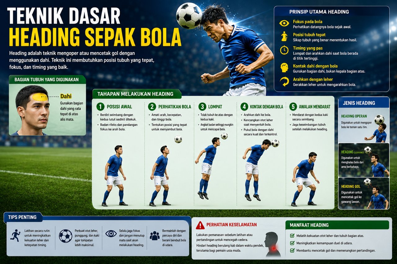 Teknik Dasar Heading Sepak Bola