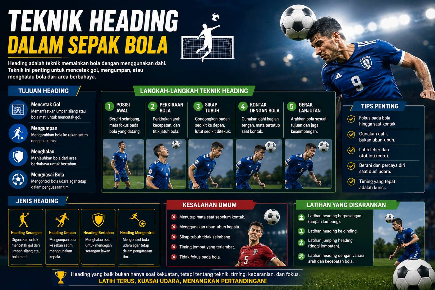 Teknik Heading Dalam Sepak Bola