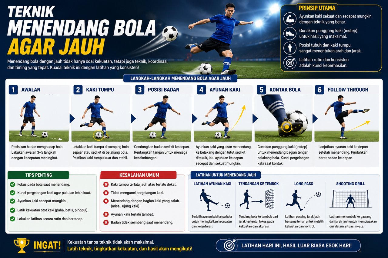 Teknik Menendang Bola Agar Jauh
