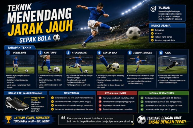 Teknik Menendang Jarak Jauh Sepak Bola