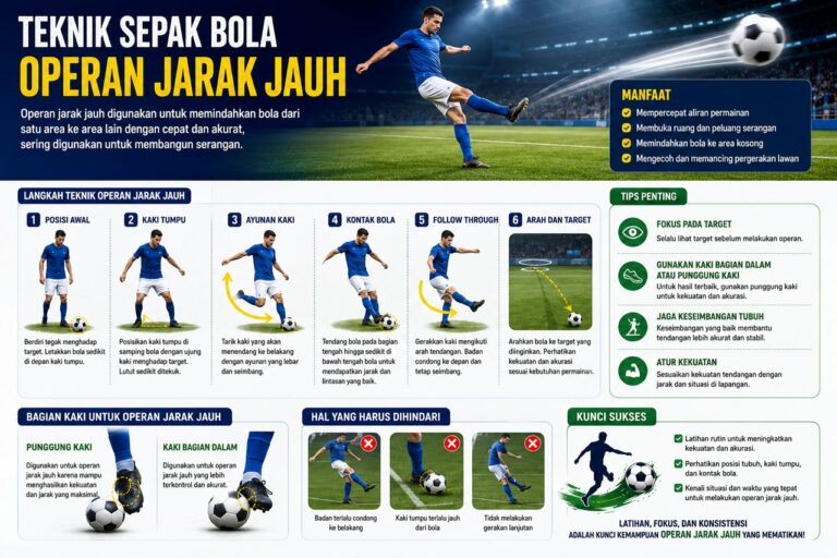 Teknik Sepak Bola Operan Jarak Jauh