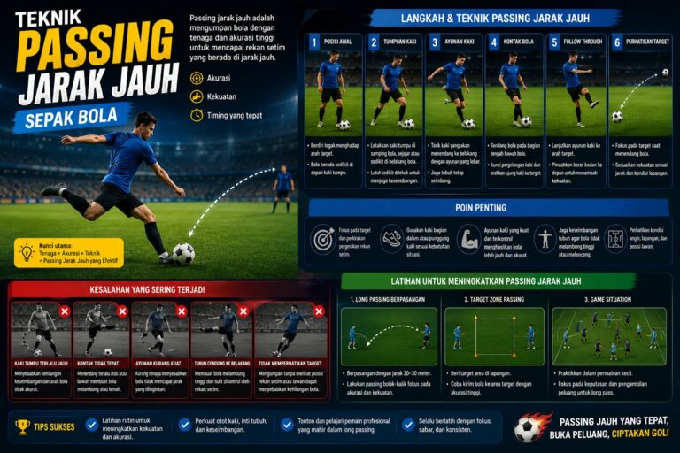 Teknik Passing Jarak Jauh Sepak Bola