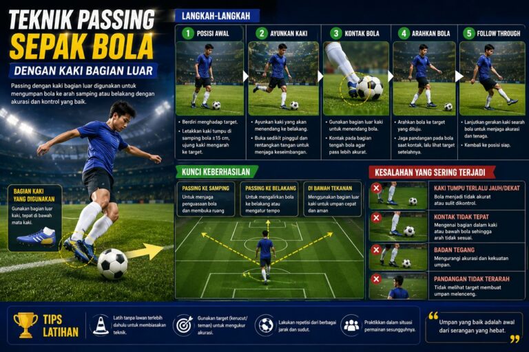Teknik Passing Sepak Bola Dengan Kaki Bagian Luar