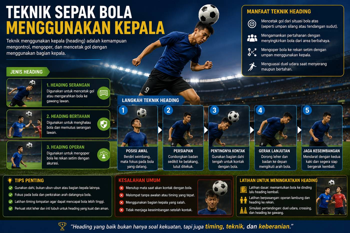 Teknik Sepak Bola Menggunakan Kepala