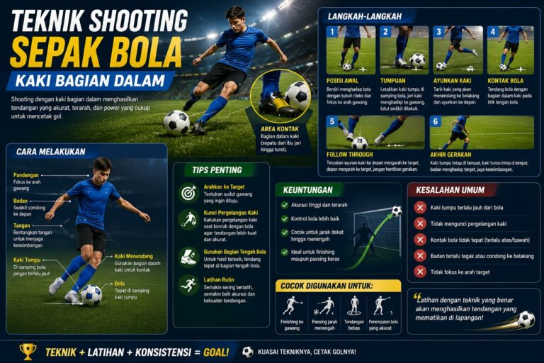 Teknik Shooting Sepak Bola Kaki Bagian Dalam