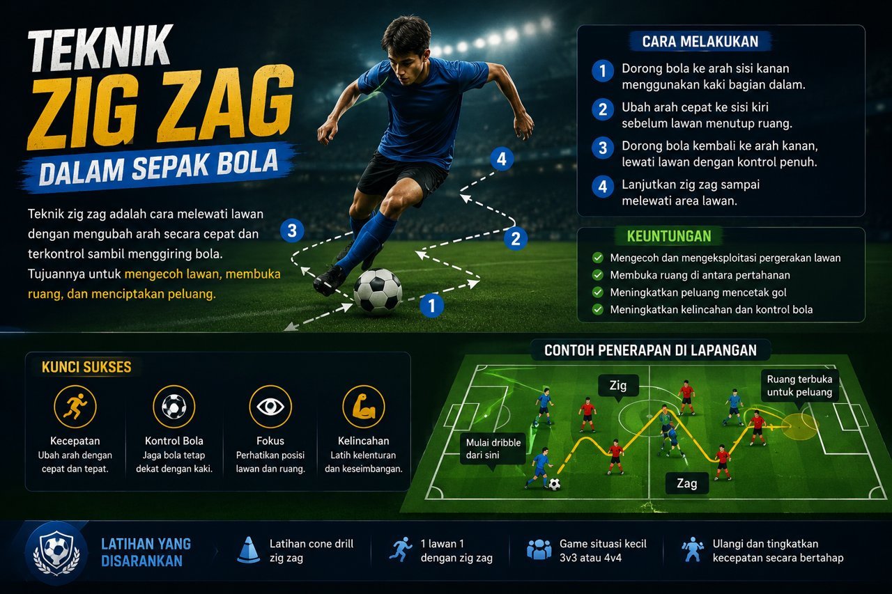 Teknik Zig Zag Dalam Sepak Bola