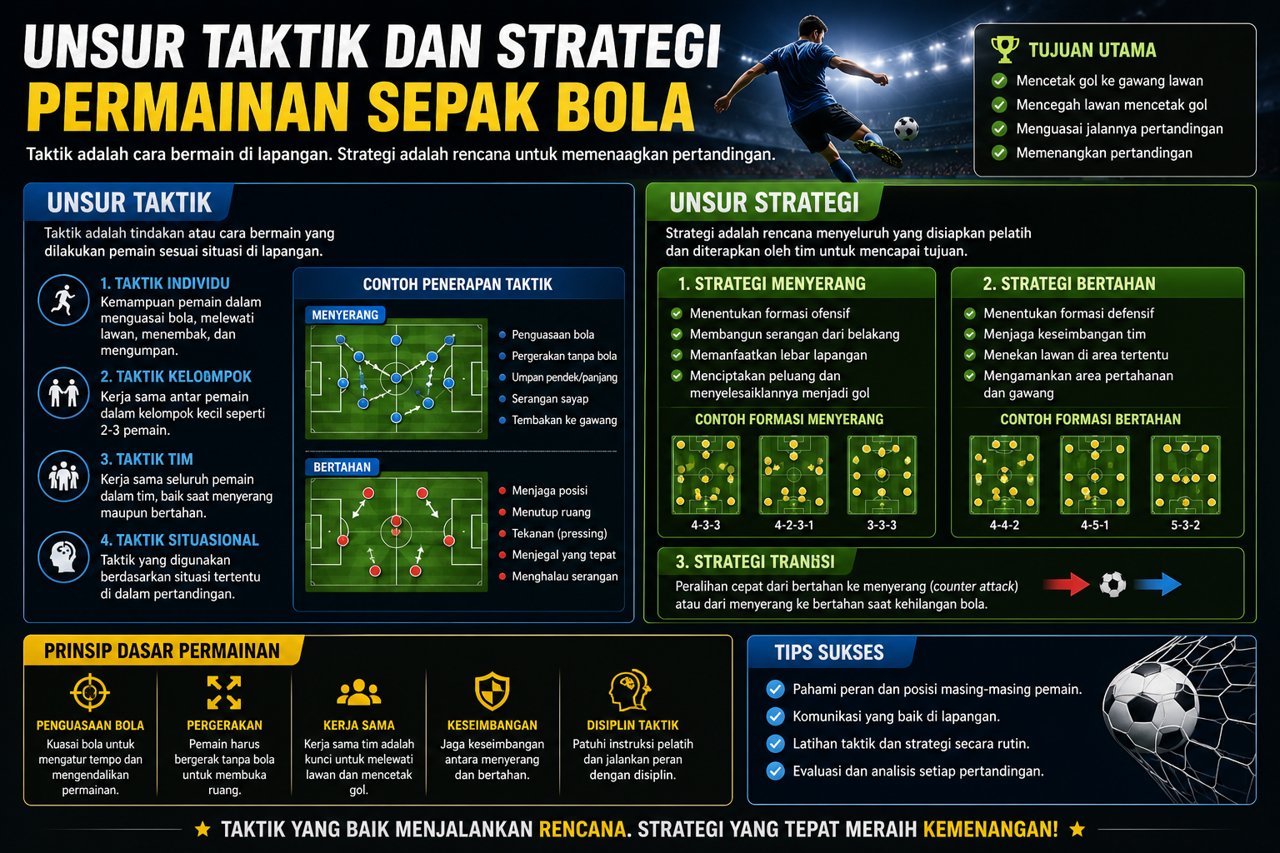 Unsur Taktik Dan Strategi Permainan Sepak Bola