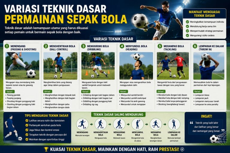 Variasi Teknik Dasar Permainan Sepak Bola Adalah