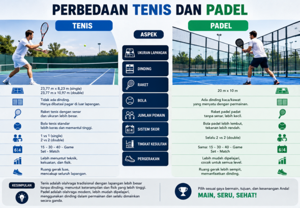 Perbedaan Tenis Dan Padel