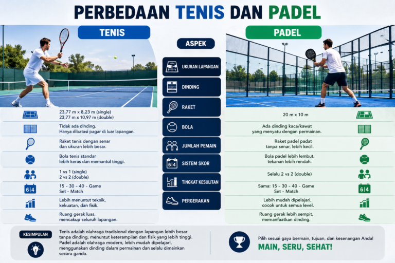 Perbedaan Tenis Dan Padel