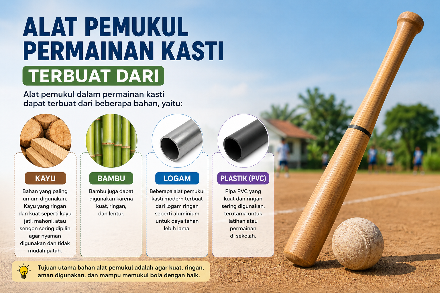 Alat Pemukul Permainan Kasti