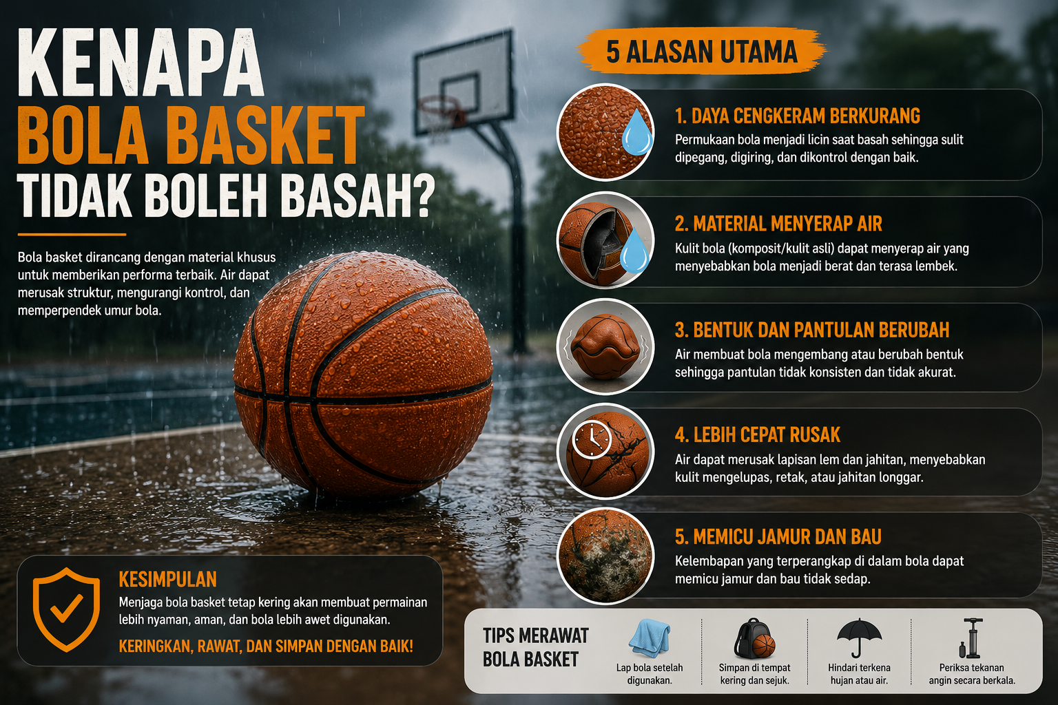Kenapa Bola Basket Tidak Boleh Basah