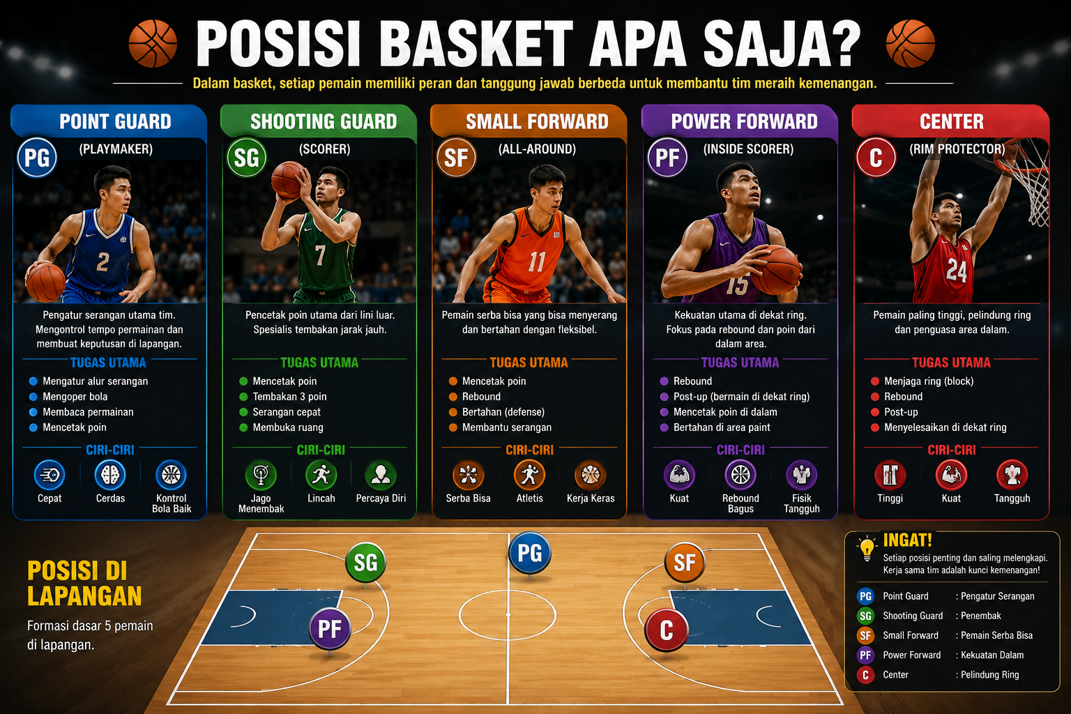 Posisi Basket Apa Saja