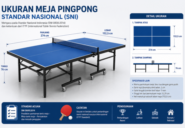 Ukuran Meja Pingpong Standar