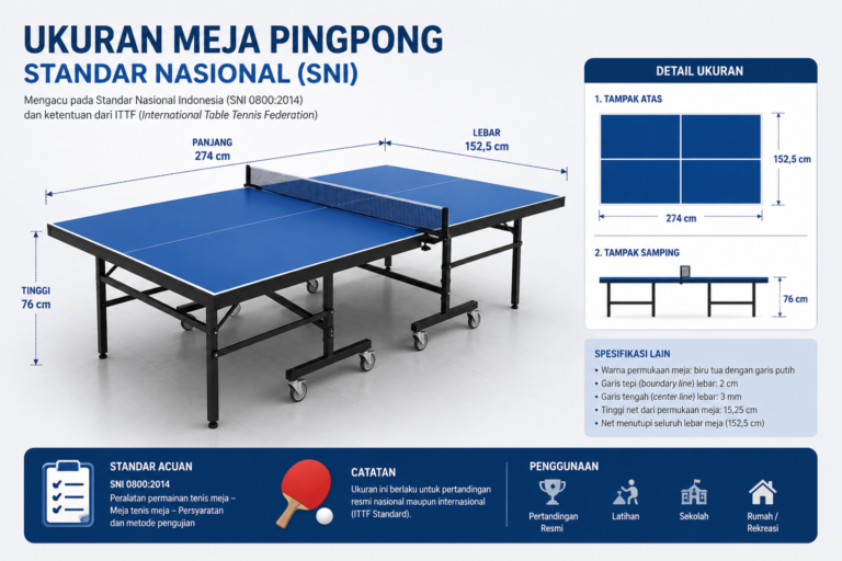 Ukuran Meja Pingpong Standar