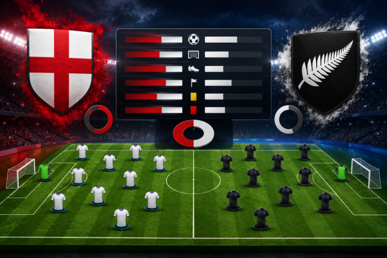 Statistik dan Susunan Pemain England vs New Zealand