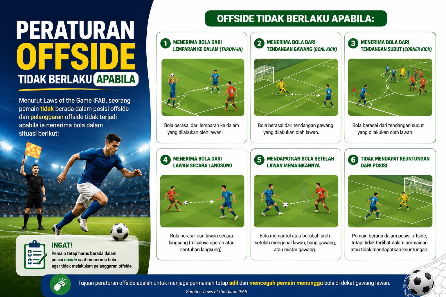Peraturan Offside Tidak Berlaku Apabila