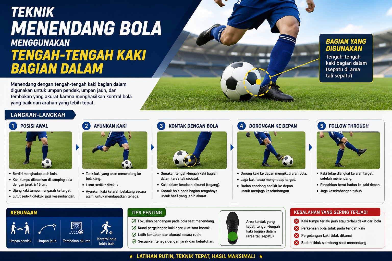Teknik Menendang Bola Menggunakan