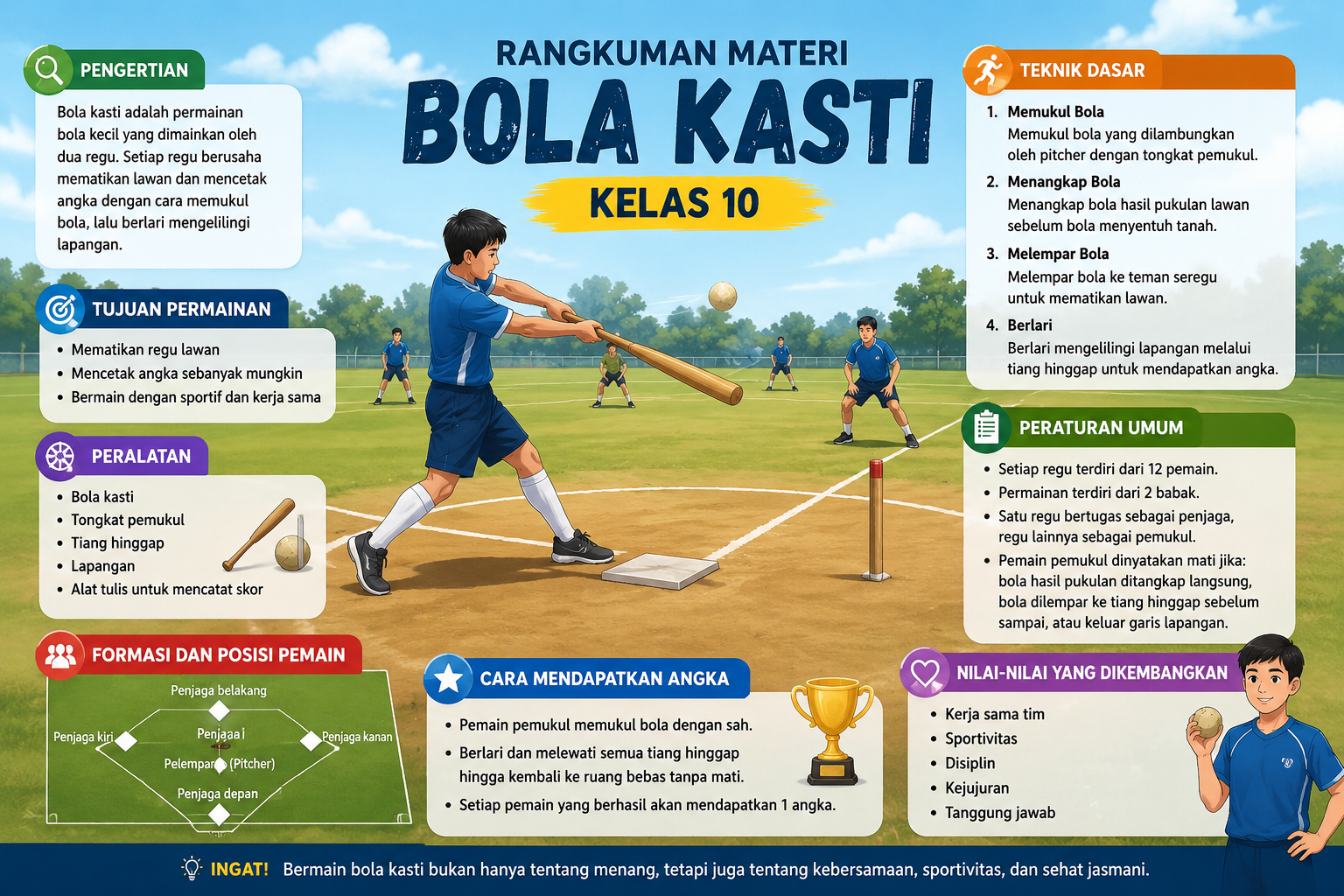 Rangkuman Materi Bola Kasti