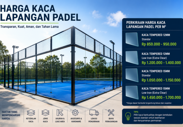 Harga Kaca Lapangan Padel