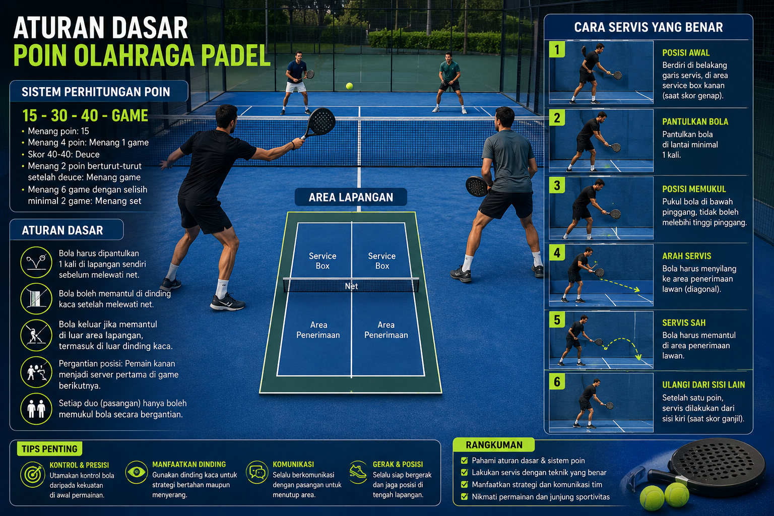 Aturan Dasar Poin Olahraga Padel