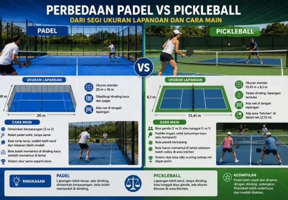 Perbedaan Padel Vs Pickleball